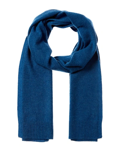 Qi Cashmere Jersey Cashmere Scarf In Blue