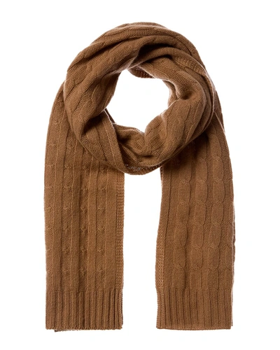 Qi Cashmere Cable Stitch Cashmere Scarf In Brown