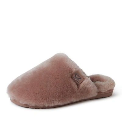 Dearfoams Ez Feet Women's Fluffy Genuine Shearling Scuff Slipper In Pink