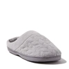 Dearfoams Womens Leslie Quilted Microfiber Terry Memory Foam Clog Slipper In Grey