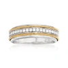 Ross-simons Diamond 2-tone Ring In Sterling And 14kt Yellow Gold In Silver