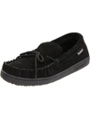 Bearpaw Mens Moc Ii Wide Sheepskin Suede Slippers In Black