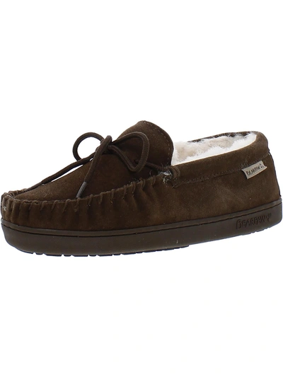 Bearpaw Mens Solid Lined Moccasins In Beige
