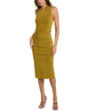 Galvan Cleopatra Chain Necklace Halter Midi Dress In Green