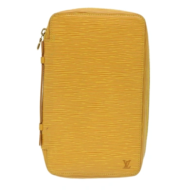 Pre-owned Louis Vuitton Portefeuille Leather Wallet () In Yellow