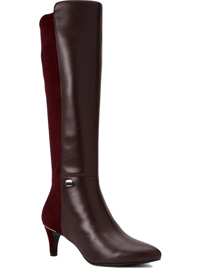 Alfani Hakuu Womens Zipper Pointed Toe Knee-high Boots In Red