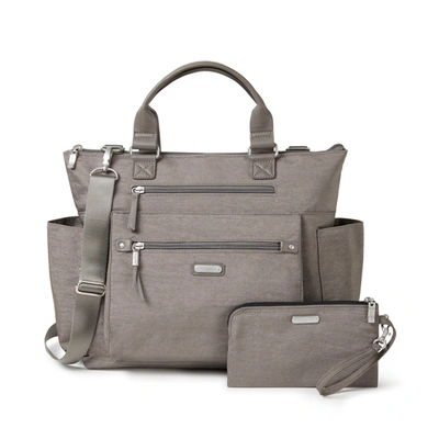 Baggallini Women's 3-in-1 Convertible Tote Backpack With Rfid Wristlet In Grey