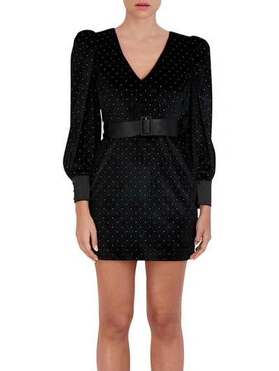 Bcbgmaxazria Womens Embellished Short Mini Dress In Black