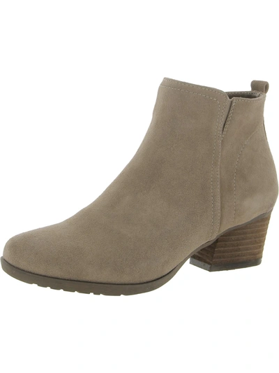 Aqua College Isla Womens Suede Ankle Booties In Grey