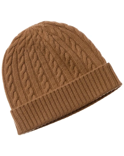 Qi Cashmere Cable Cashmere Hat In Brown