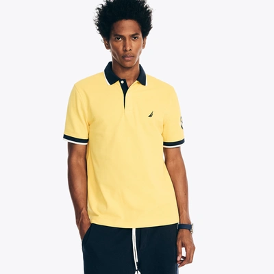 Nautica Mens Sustainably Crafted Classic Fit Polo In Gold