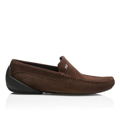 Porsche Design Monaco Velours Espresso Moccasins In Brown