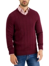 CLUB ROOM MENS CABLE-KNIT CREWNECK SWEATER