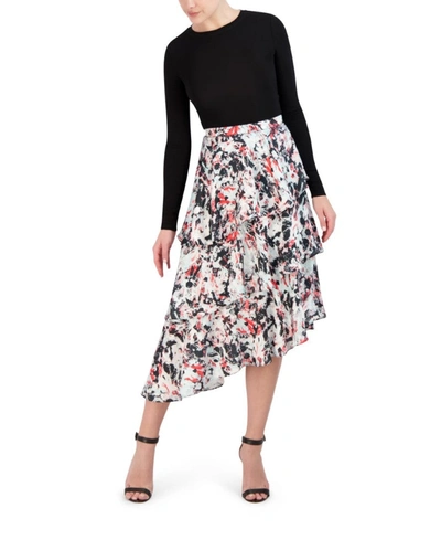 Bcbgmaxazria Tiered Midi Skirt In Black