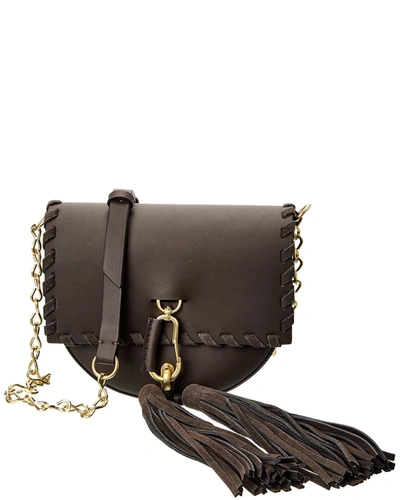 Zac Posen Belay Mini Leather & Suede Crossbody In Brown