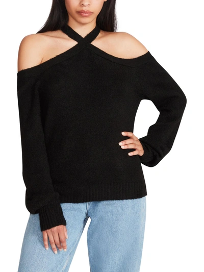 Steve Madden Womens Knit Pullover Crop Sweater In Black