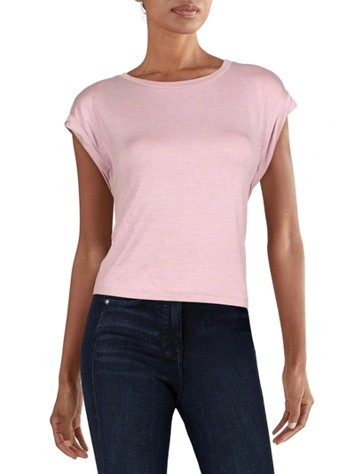 Aqua Womens Knit Cropped T-shirt In Pink