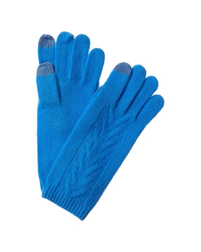 Amicale Cashmere Cable Gloves In Blue