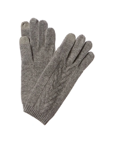 Amicale Cashmere Cable Gloves In Grey