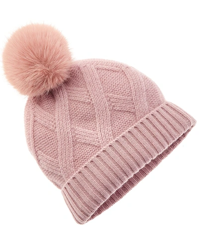 Sofiacashmere Diamond Rib Cashmere Hat In Pink