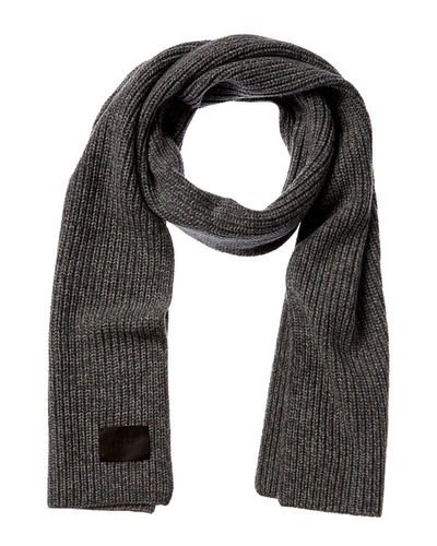Vince Shaker Stitch Wool & Cashmere-blend Scarf In Grey