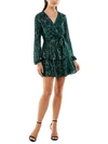 TRIXXI JUNIORS WOMENS SEQUINED MINI COCKTAIL AND PARTY DRESS