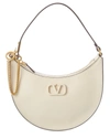 Valentino Garavani Vlogo Mini Textured-leather Shoulder Bag In White