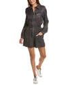 Moncler Twill Playsuit In Grey