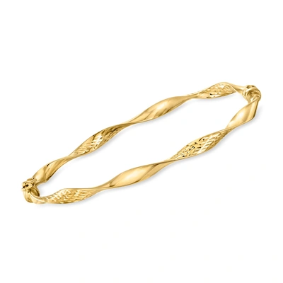 Ross-simons Italian 14kt Yellow Gold Twisted Bangle Bracelet In Multi