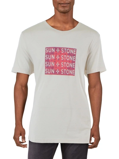 Sun + Stone Mens Short Sleeve Crewneck Graphic T-shirt In Beige