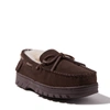 DEARFOAMS EZ FEET MEN'S GENUINE SUEDE AND SHEARLING WOOL MOCCASIN