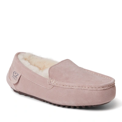 Dearfoams Ez Feet Women's Genuine Suede Moccasin Slipper In Pink
