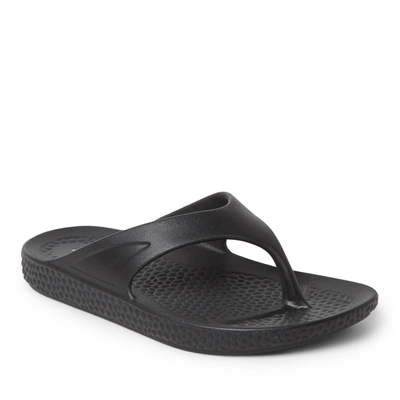 Dearfoams Ecocozy By  Women's Sustainable Comfort Thong Sandal In Black