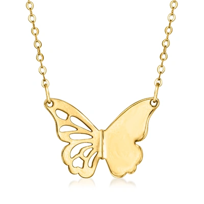 Ross-simons Italian 14kt Yellow Gold Butterfly Necklace