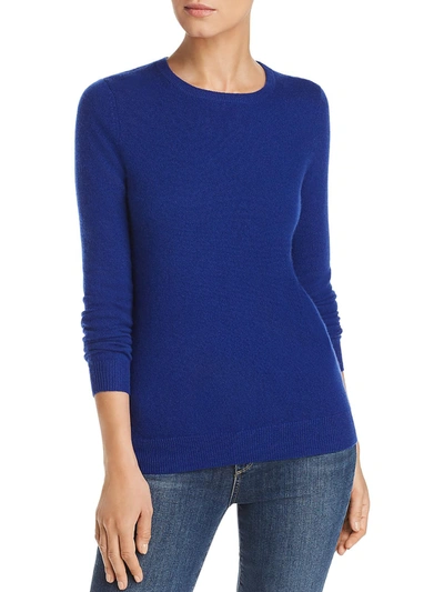 Private Label Womens Cashmere Crewneck Sweater In Blue