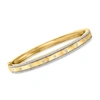 Ross-simons Diamond-studded Bangle Bracelet In 18kt Gold Over Sterling In Multi