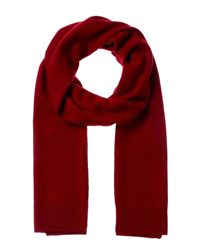 Qi Cashmere Jersey Cashmere Scarf In Red