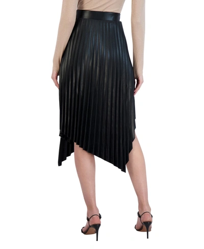 Bcbgmaxazria Pleatted Asymmetrical Skirt In Black