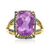 ROSS-SIMONS AMETHYST AND . DIAMOND RING IN 14KT YELLOW GOLD