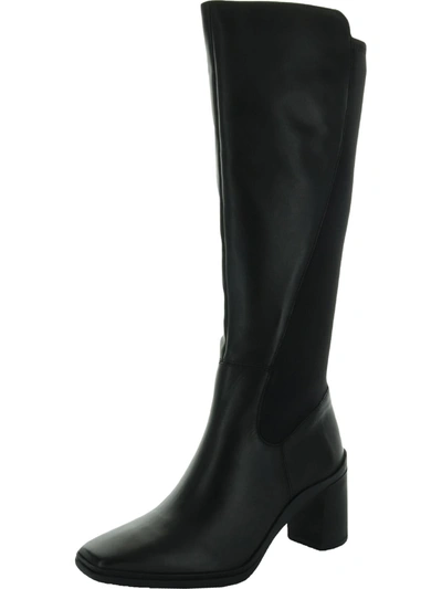 Naturalizer Axel 2 Womens Leather Block Heel Knee-high Boots In Black