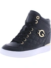 GBG LOS ANGELES NEAKA WOMENS FAUX LEATHER FITNESS HIGH-TOP SNEAKERS