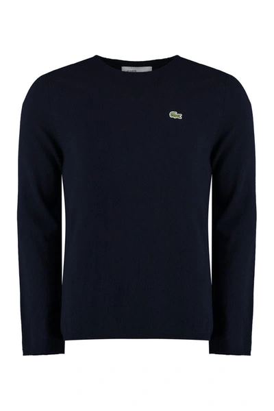 Comme Des Garçons Lacoste X  - Crew-neck Wool Jumper In Blue