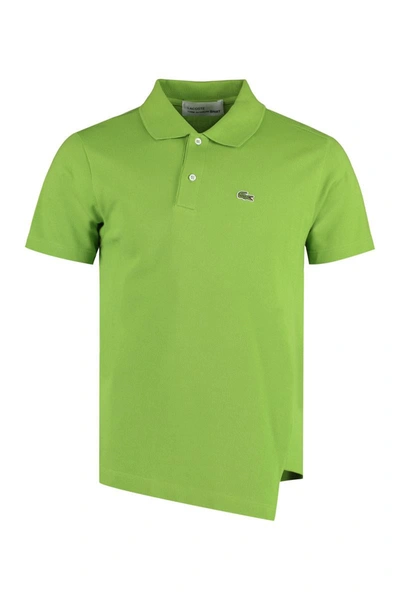 Comme Des Garçons X Lacoste Asymmetric Logo Patch Polo Shirt In Green