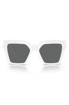 Versace 54mm Rectangular Sunglasses In White