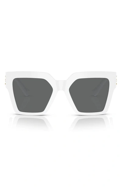 Versace 54mm Rectangular Sunglasses In White