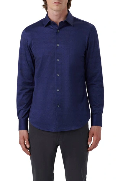 Bugatchi Men's Ooohcotton Tech James Long-sleeve Shirt In Navy