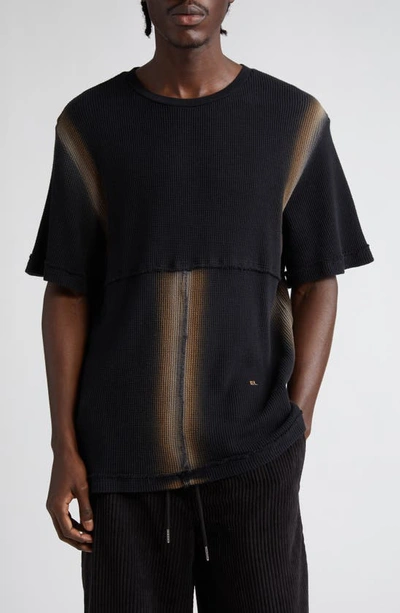 Eckhaus Latta Logo-embroidered Faded-effect T-shirt In Black