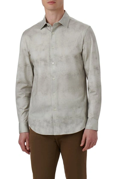 Bugatchi James Ooohcotton® Airbrush Print Button-up Shirt In Willow