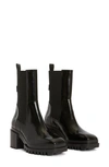 Allsaints Skarlet Chunky Leather Boots In Black Shine