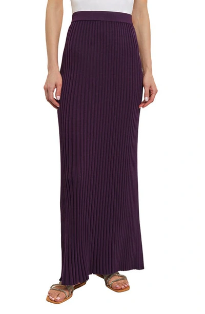 Misook Pleated Knit Skirt In Ultra Violet